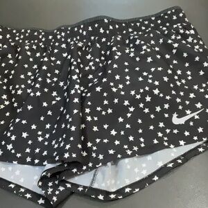 Nike Women's Black and White Star Athletic Shorts